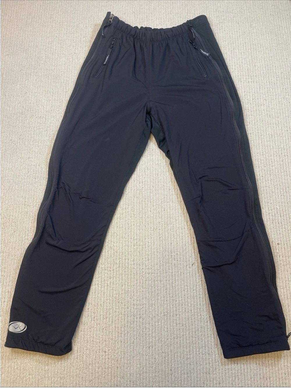 Sporthill Women's Large Polyester Pants 2way Full Leg Side Zippers Elastic Waist